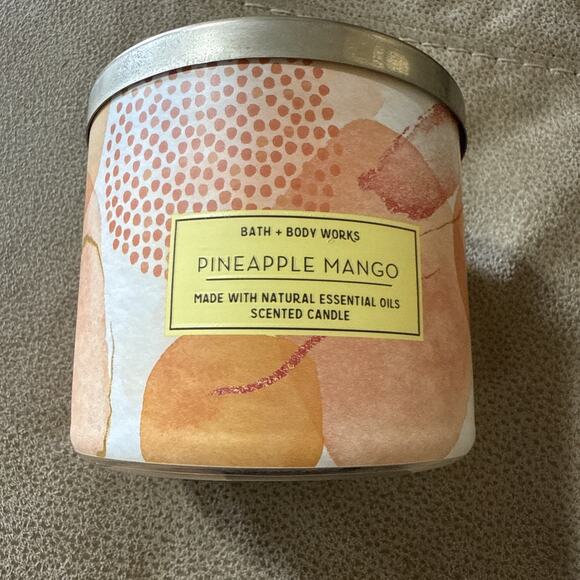 NEW Bath And Body Works Pineapple Mango 3-Wick‎ Candle 25-45 hours 14.5 oz BBW - Picture 8 of 10